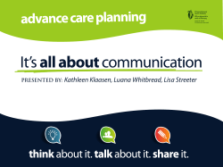 Advance Care Planning in the Winnipeg Health Region