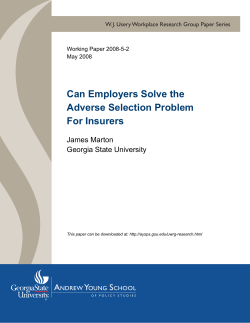 Can Employers Solve the Adverse Selection Problem For Insurers