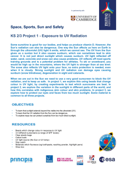 Exposure to UV Radiation - KS2/3