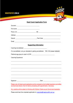 Head Coach Application Form - Broadmeadow Magic Youth FC