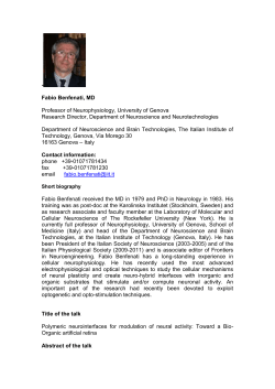 Prof. Fabio Benfenati, MD (For more information please click here)