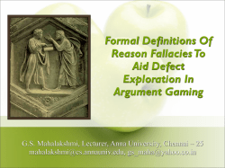 Formal Definitions Of Reason Fallacies To Aid Defect Exploration In