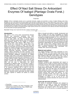 Effect of NaCl salt stress on antioxidant enzymes of isabgol