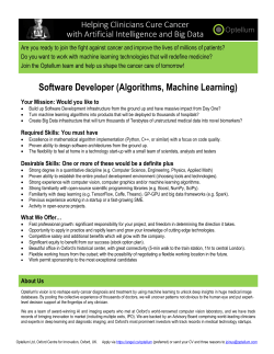 Software Developer (Algorithms, Machine Learning)