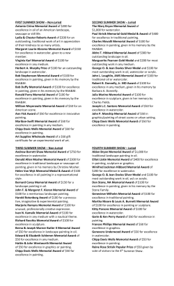 FIRST SUMMER SHOW &ndash; Non-juried Antonio Cirino Memorial