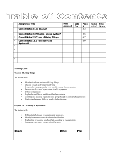 Cornell Notes 2.2 what is a Living System? Continued