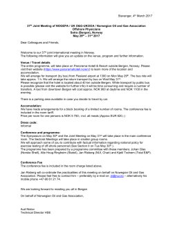 Stavanger, 4th March 2017 37th Joint Meeting of