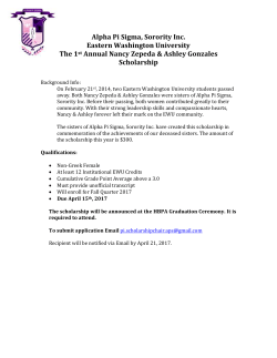 Alpha Pi Sigma, Sorority Inc. Eastern Washington University