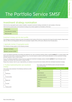 Investment strategy nomination