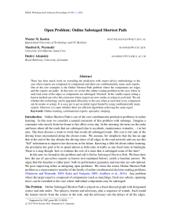 Open Problem: Online Sabotaged Shortest Path