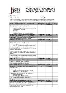 2012 WHS Checklist for Stalls