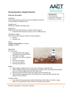 Demonstration: Simple Kinetics