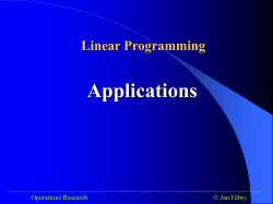 Blending Problem Linear Programming Linear Programming