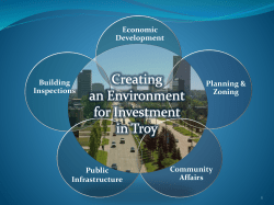 creating an environment for investment in troy