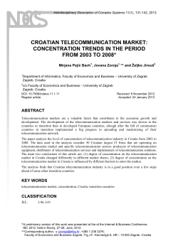croatian telecommunication market: concentration trends in the