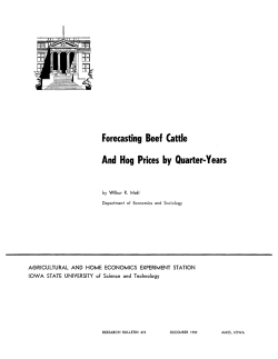 Forecasting Beef Cattle And Hog Prices by Quarter