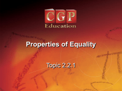 Properties of Equality
