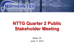 NTTG Biennial Study Plan for 2014-2015 Regional