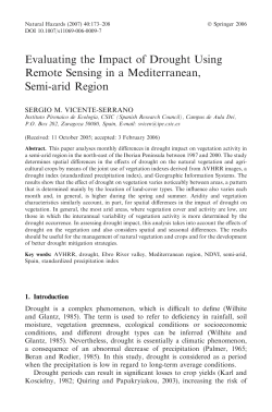 Evaluating the Impact of Drought Using Remote Sensing in a