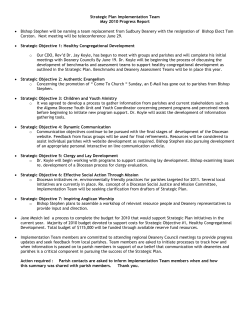 Strategic Plan Implementation Team May 2010 Progress Report