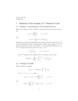 1 Moments of the Length of kth Shortest Cycle