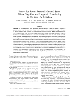 Project Ice Storm: Prenatal Maternal Stress Affects Cognitive and