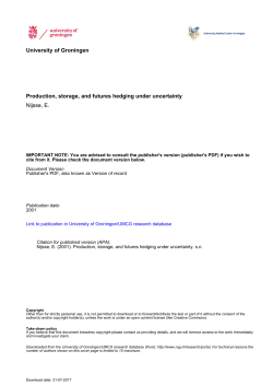 University of Groningen Production, storage, and futures hedging