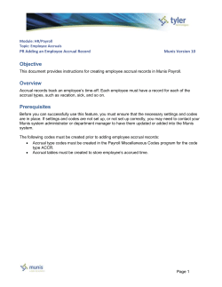 PR Adding an Employee Accrual Record Munis Version 10