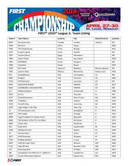 FIRST&reg; LEGO&reg; League Jr. Team Listing