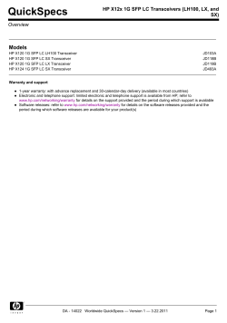 HP X12x 1G SFP LC Transceivers (LH100, LX, and SX)