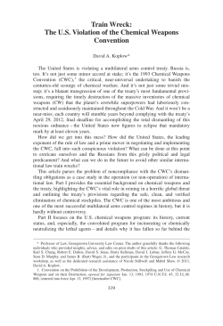 The US Violation of the Chemical Weapons Convention