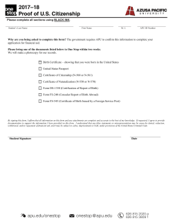 Proof of U.S. Citizenship 2017-18