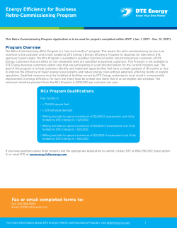 DTE Retro-commissioning Program Application