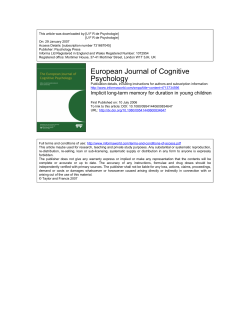 European Journal of Cognitive Psychology