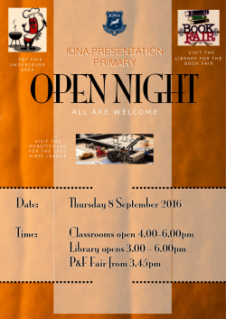 Open Night 2016 - Iona Presentation Primary School