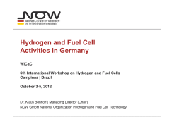 Hydrogen and Fuel Cell Activities in Germany
