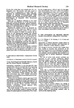 The Dynamics of Protein Metabolism following Operative Trauma
