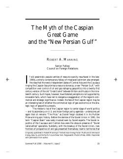 The Myth of the Caspian Great Game and the