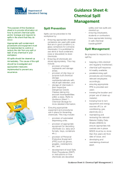 Guidance Sheet 4 Chemical Spill Management