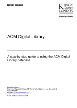 ACM Digital Library - King`s College London