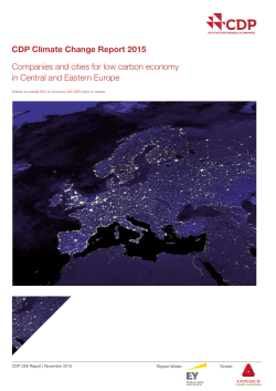 CDP Climate Change Report 2015 Companies and cities for low