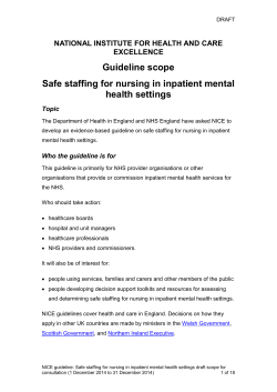 Guideline scope Safe staffing for nursing in inpatient mental