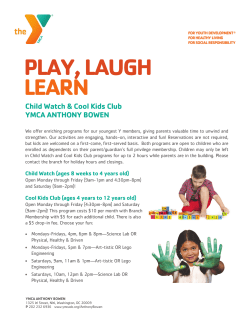 PLAY, LAUGH LEARN - YMCA of Metropolitan Washington