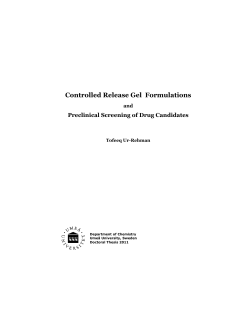 Controlled Release Gel Formulations