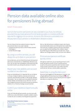 Pension data available online also for pensioners living