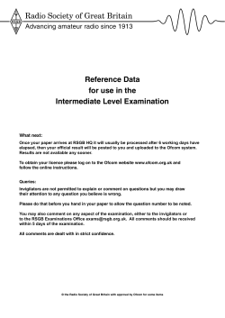 The reference booklet for the Intermediate Examination