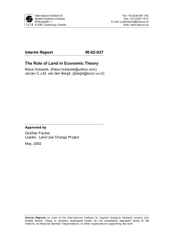 The role of land in economic theory (PDF Available)