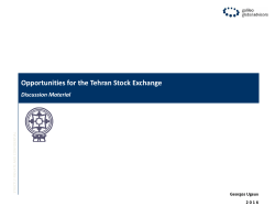 Opportunities for the Tehran Stock Exchange