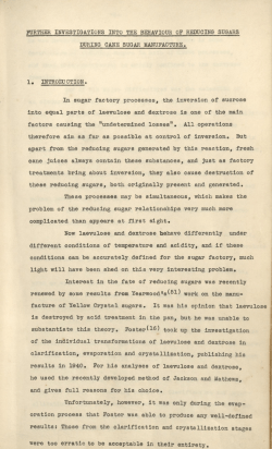 FURTHER INVESTIGATIONS INTO THE BEHAVIOUR OF