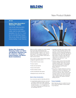 NP204 - Belden New Generation Waterdog Cables are Water and
